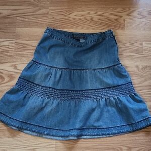 Baccini Indigo Tiered A-Line Skirt
